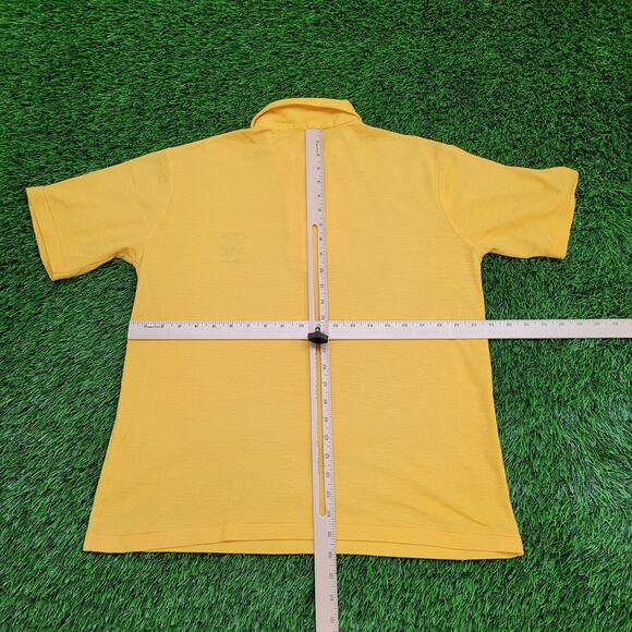Vintage 80s Pittsburgh Steelers Logo 7 Polo Shirt M/L 21x25 Yellow USA - Picture 10 of 11
